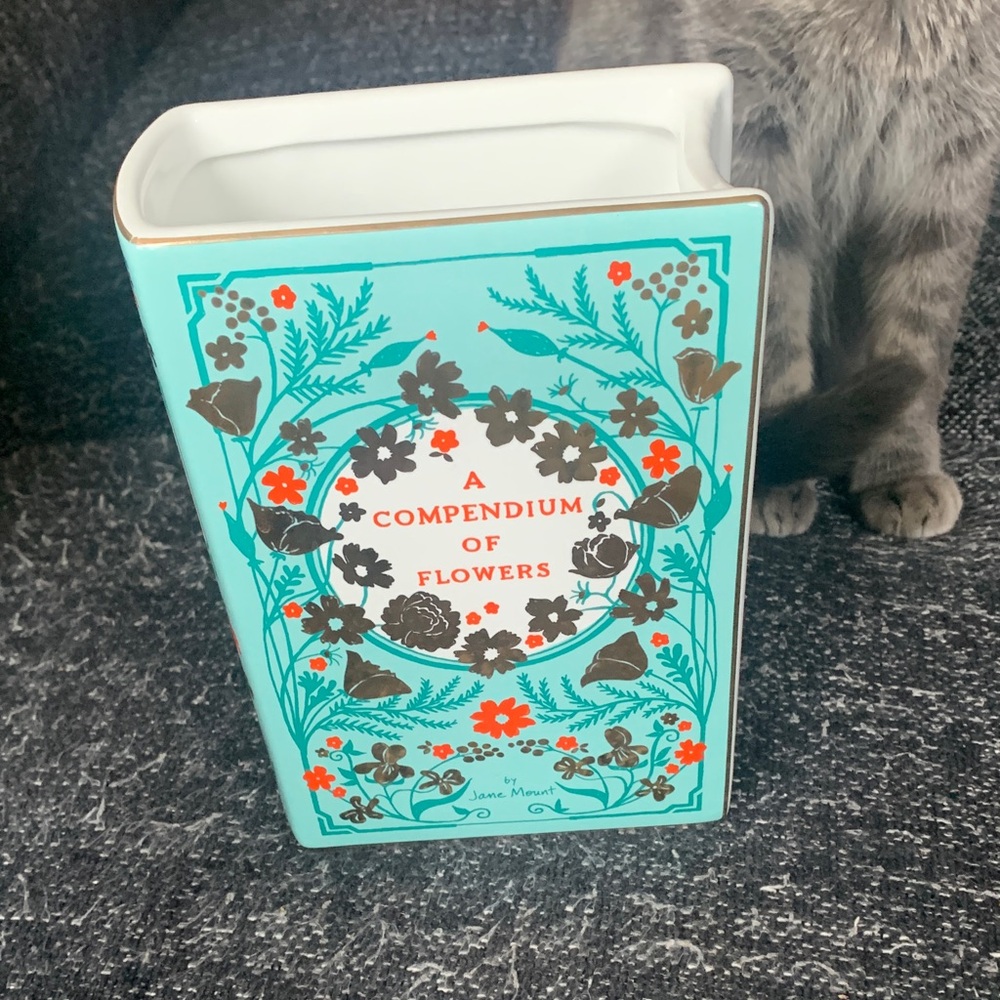 Floral Book-Shaped Vase